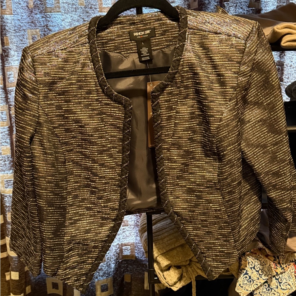 Macy's Black and Gray Blazer